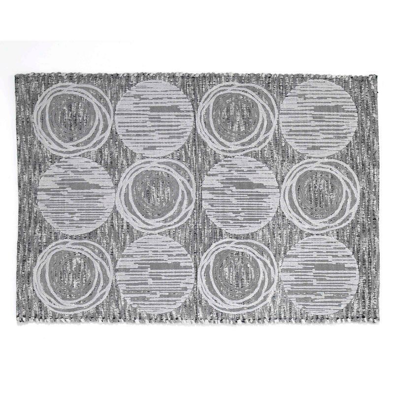 Avanti Galaxy Silver Gray Cotton Tufted Bath Rug