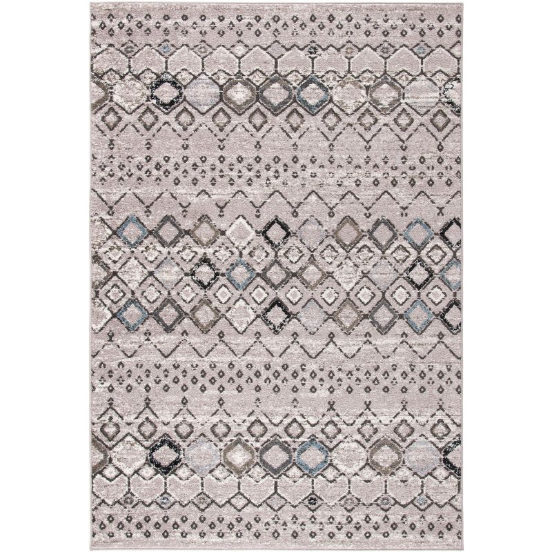 Amsterdam Light Grey and Brown Geometric Area Rug