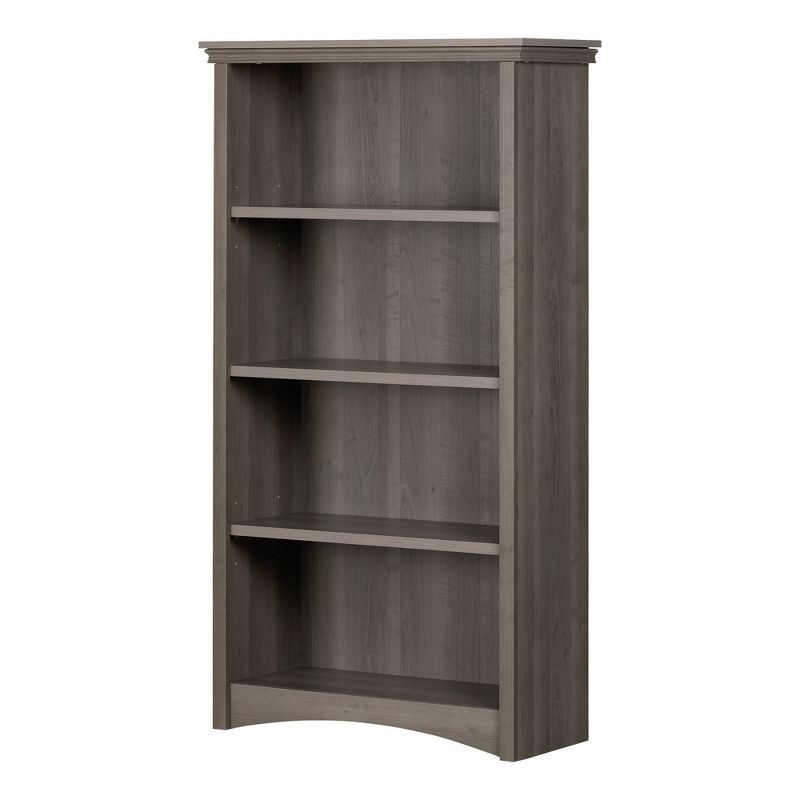 Gray Maple Adjustable 4-Shelf Bookcase