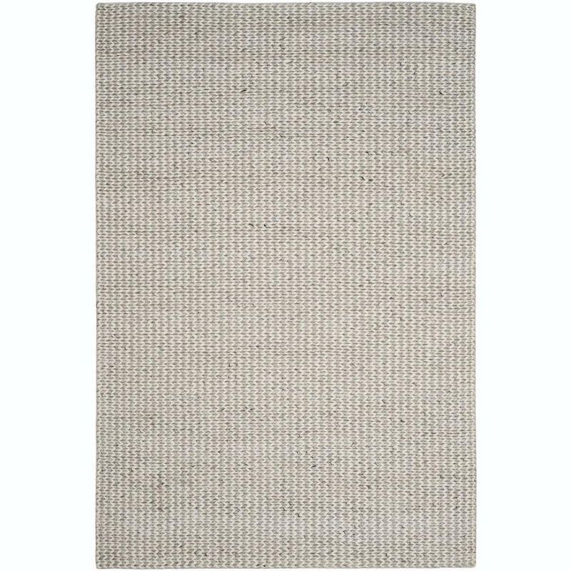 Ivory and Silver Hand-Tufted Wool and Viscose Area Rug