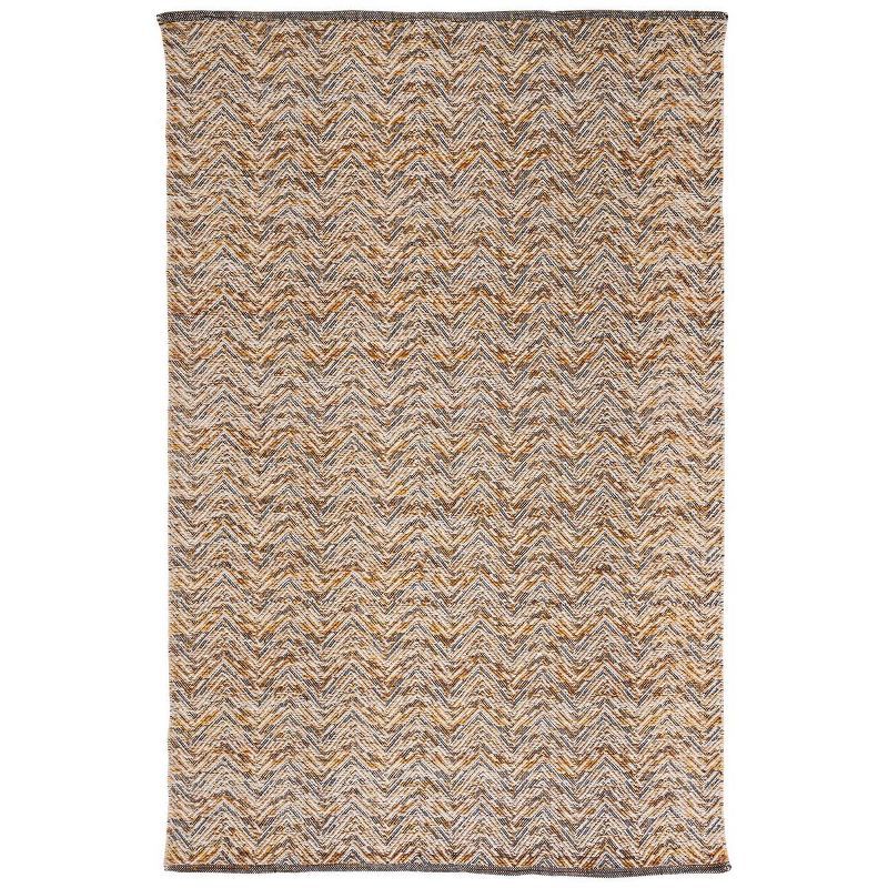 Kilim 3' x 5' Handwoven Gold and Black Wool Rug
