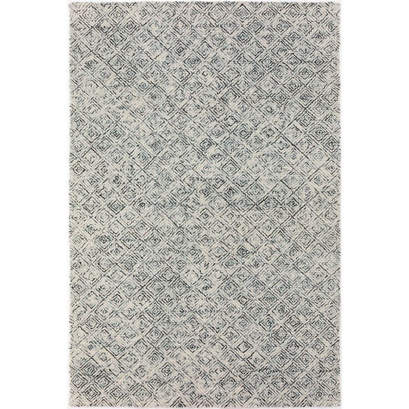 Charcoal and Ivory Hand-Tufted Wool 5' x 7'6" Area Rug