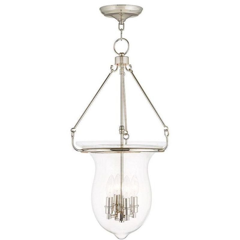 Canterbury Polished Nickel 4-Light Glass Jar Pendant