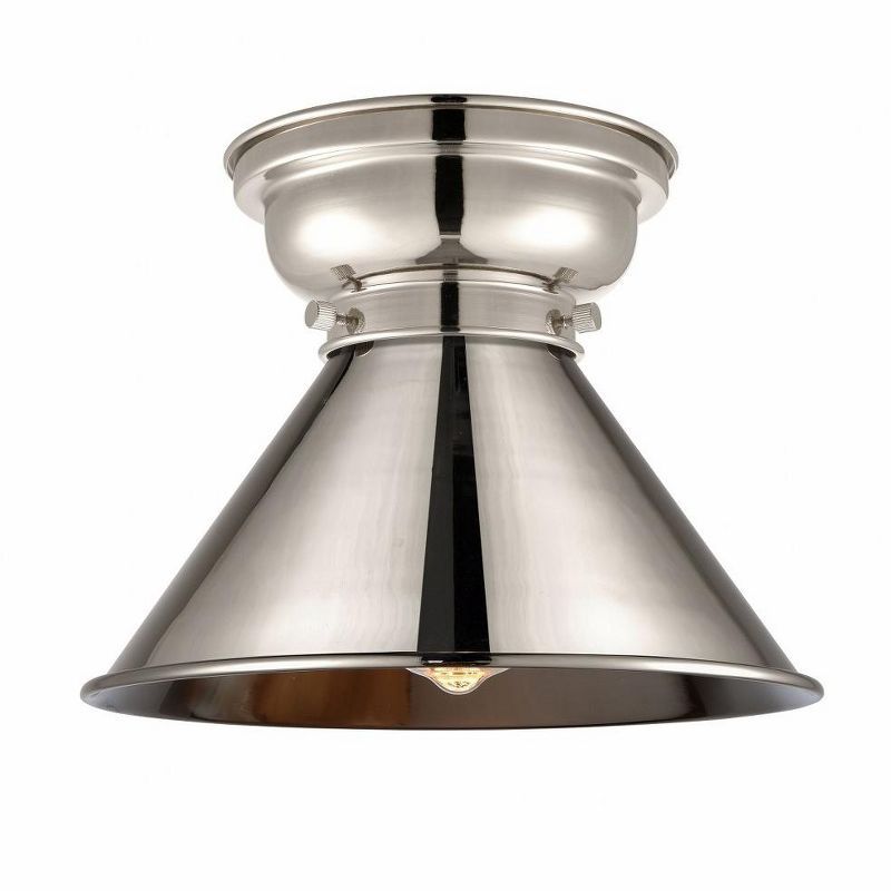 Polished Nickel 10'' Glass Flush Mount Ceiling Light