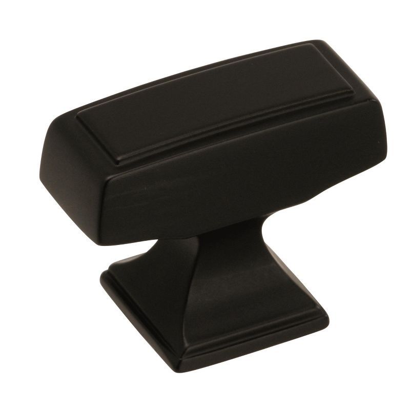 Black Bronze Rectangular Cabinet Knob with Mounting Hardware