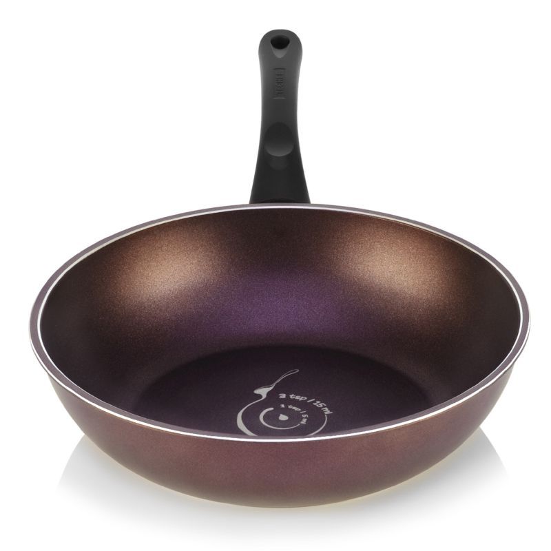 12-Inch Purple Nonstick Aluminum Wok with Ergonomic Handle