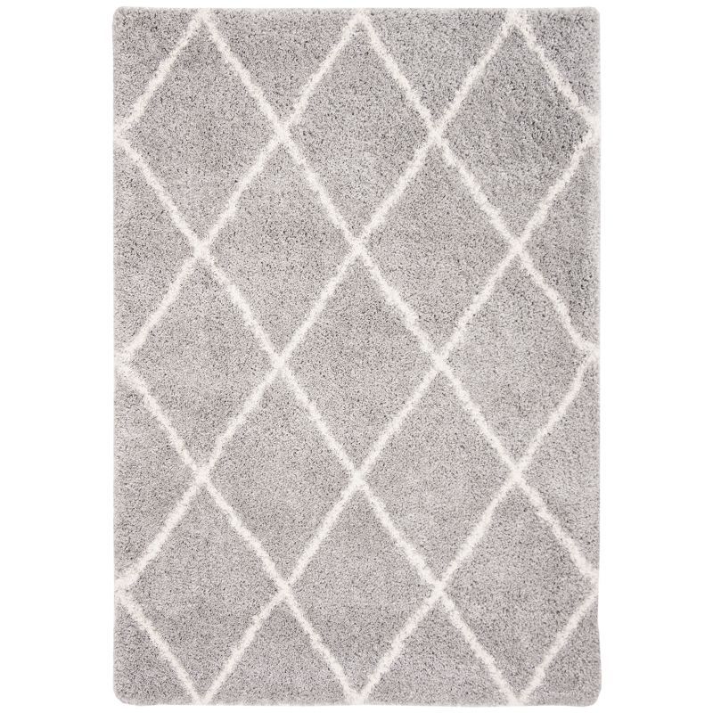 Elysian 48" Round Gray Non-Slip Shag Rug