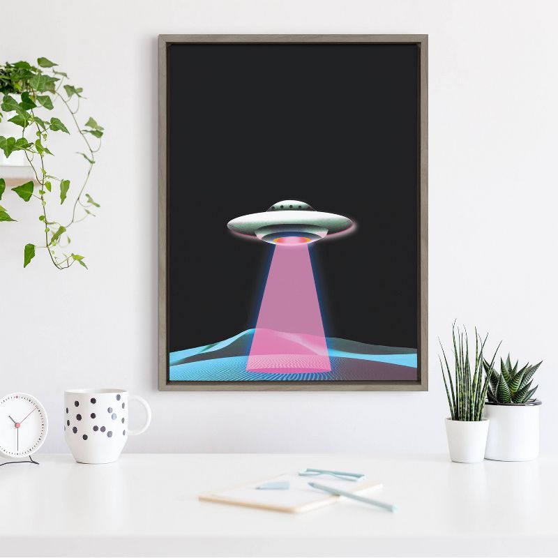 Out of This World Sci-Fi Canvas Print with Gray Frame