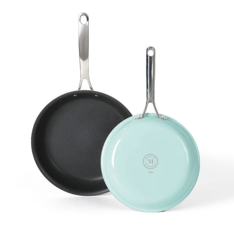 Turquoise Aluminum Nonstick 2-Piece Fry Pan Set