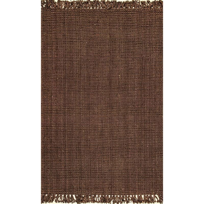 Handmade Chocolate Brown Jute 5' x 7'6" Area Rug