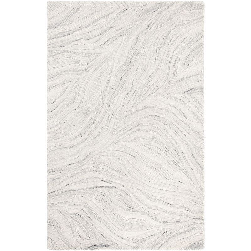 Ivory Elegance Hand-Tufted Wool Rectangular Rug - 3' x 5'