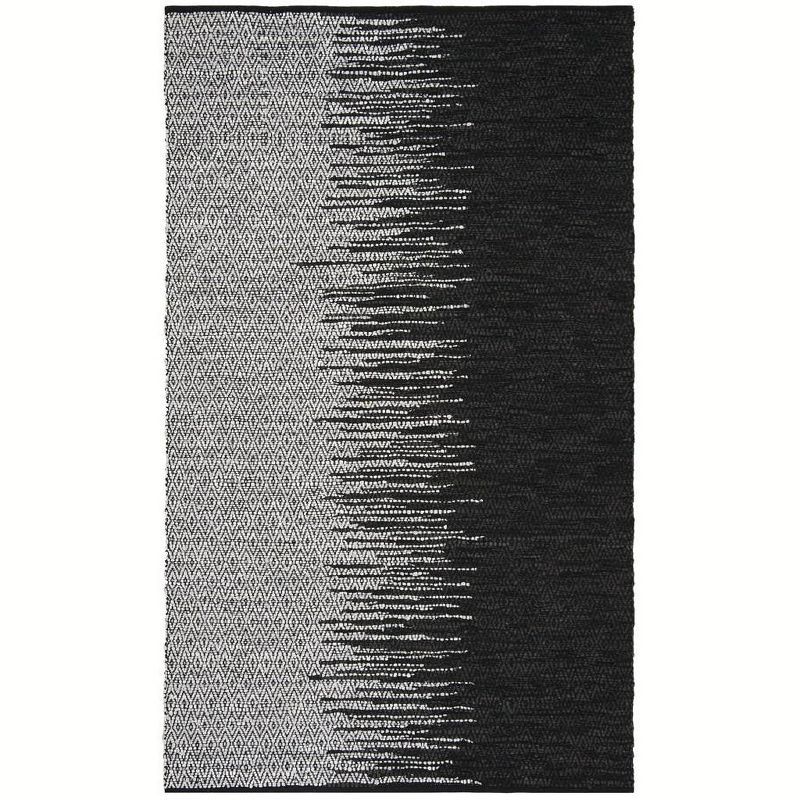 Handmade Light Grey and Black Cowhide Area Rug, 6' x 9'