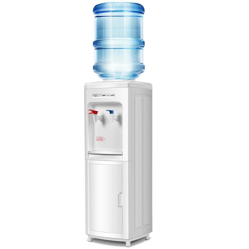 White Plastic Top-Loading Hot and Cold Water Dispenser