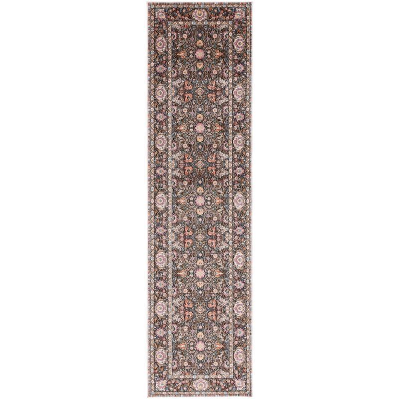 Beige and Blue Rectangular Stain-Resistant Synthetic Area Rug