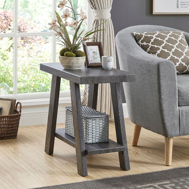 Athens Gray MDF Contemporary Rectangular Side Table