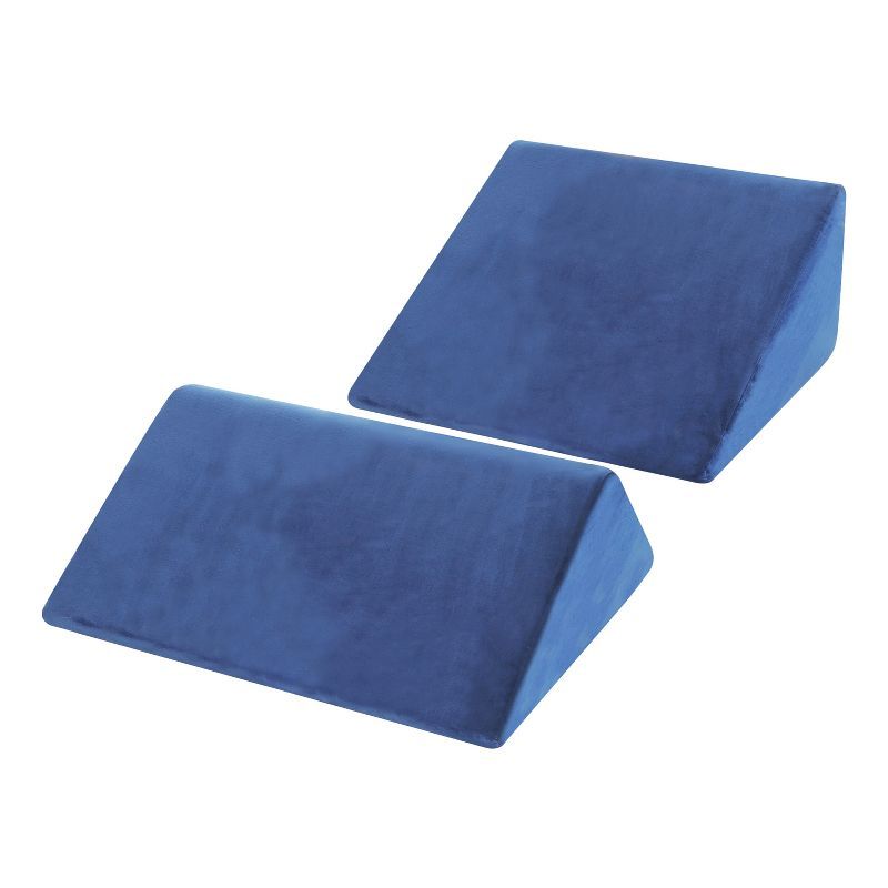 Blue Memory Foam Dual Wedge Pillow Set