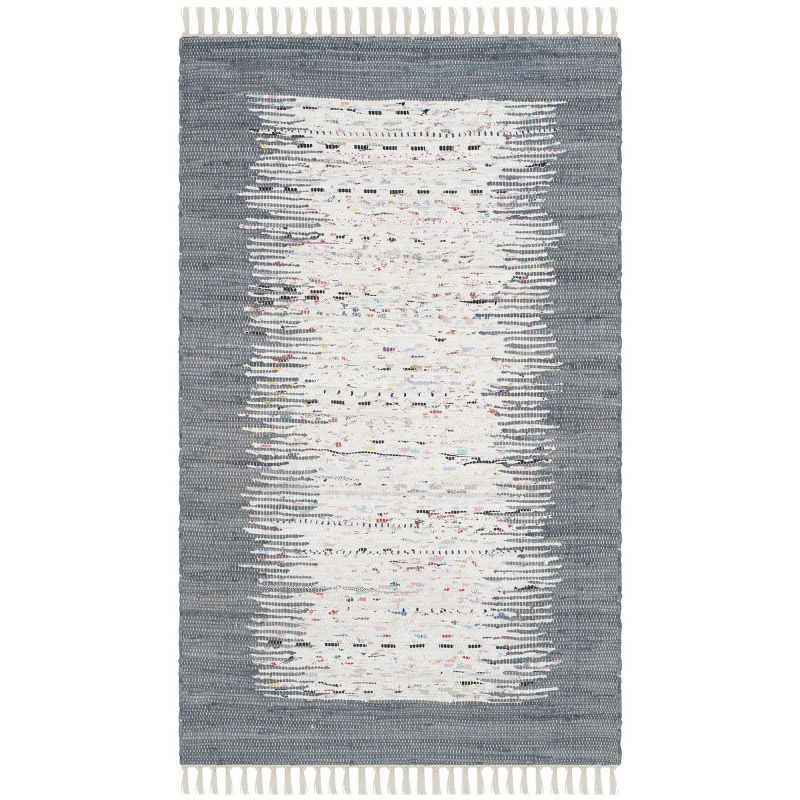 Montauk Ivory and Grey Handwoven Cotton Area Rug 3' x 5'