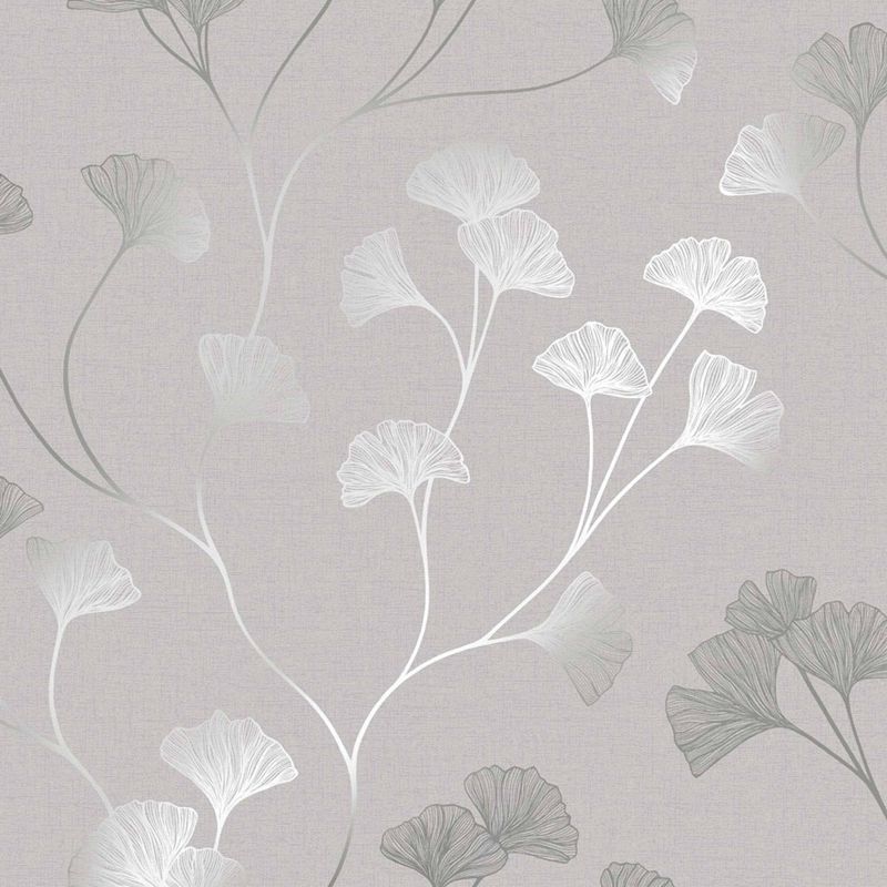 Holden Glistening Ginkgo Silver Non-Pasted Washable Wallpaper