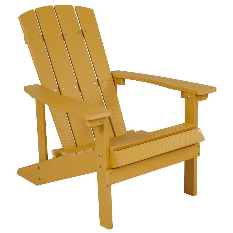 Sunny Cottage High-Back Yellow Polystyrene Resin Adirondack Chair