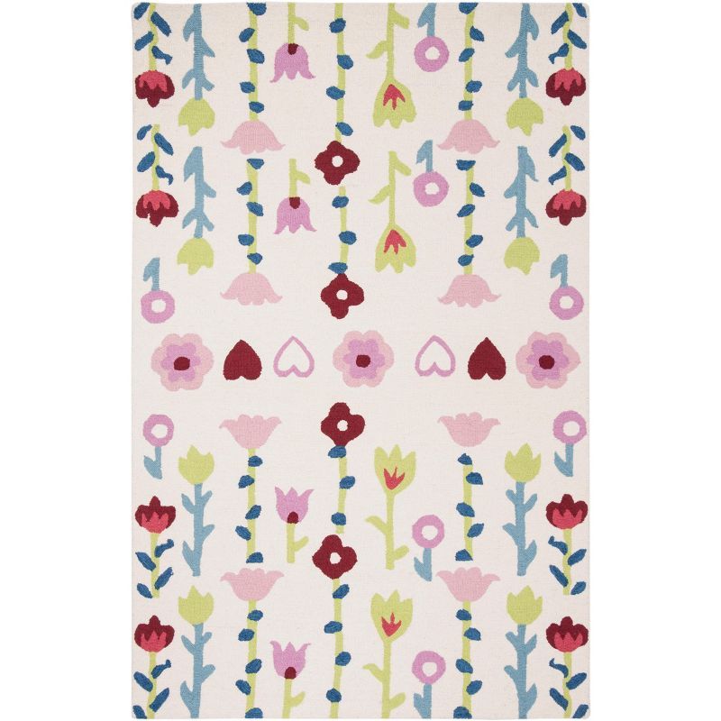 Ivory Hand-Tufted Wool Kids Rectangular Rug
