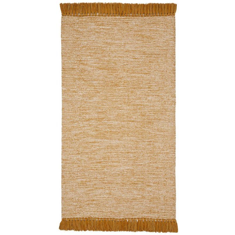 Gold 3' x 5' Handwoven Cotton Reversible Area Rug