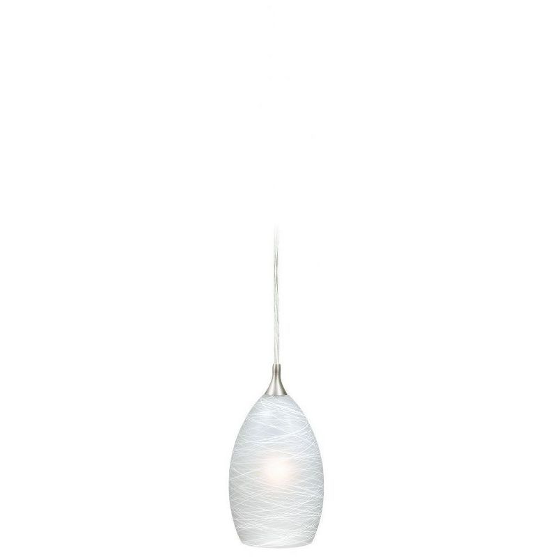 Milano Satin Nickel Mini Pendant with Cocoon Glass Shade