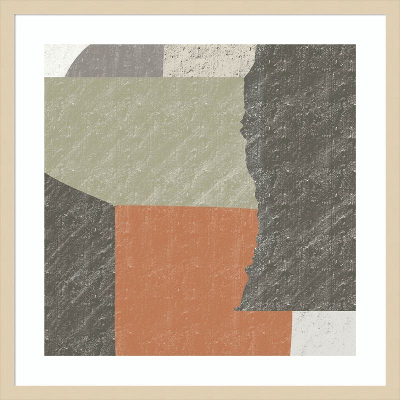 Little Dean 25" Abstract Geometric Lithograph in Wood Frame