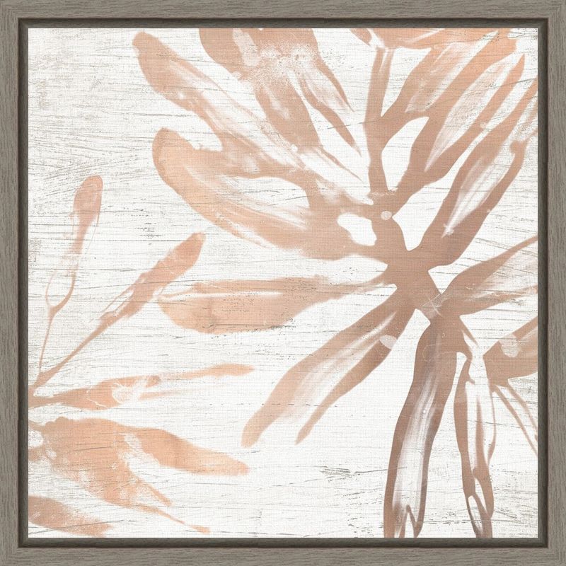 Neutral Palm Fossil Botanical Canvas Wall Art 16 x 16