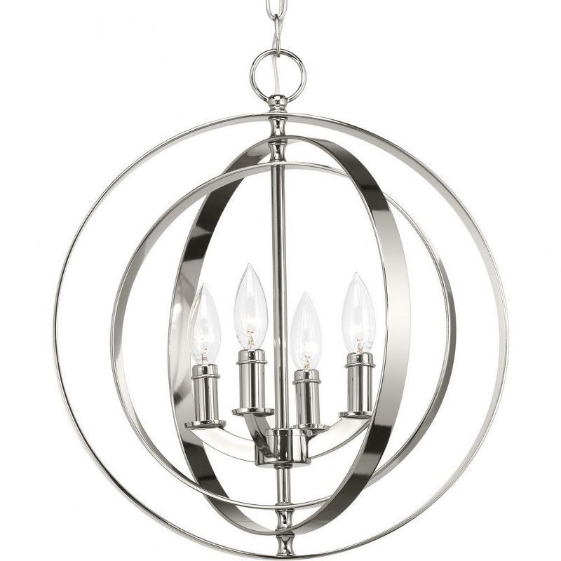 Equinox Polished Nickel 4-Light Globe Pendant