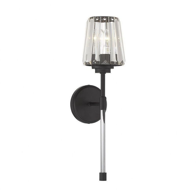 Matte Black Crystal Shade Dimmable Wall Sconce