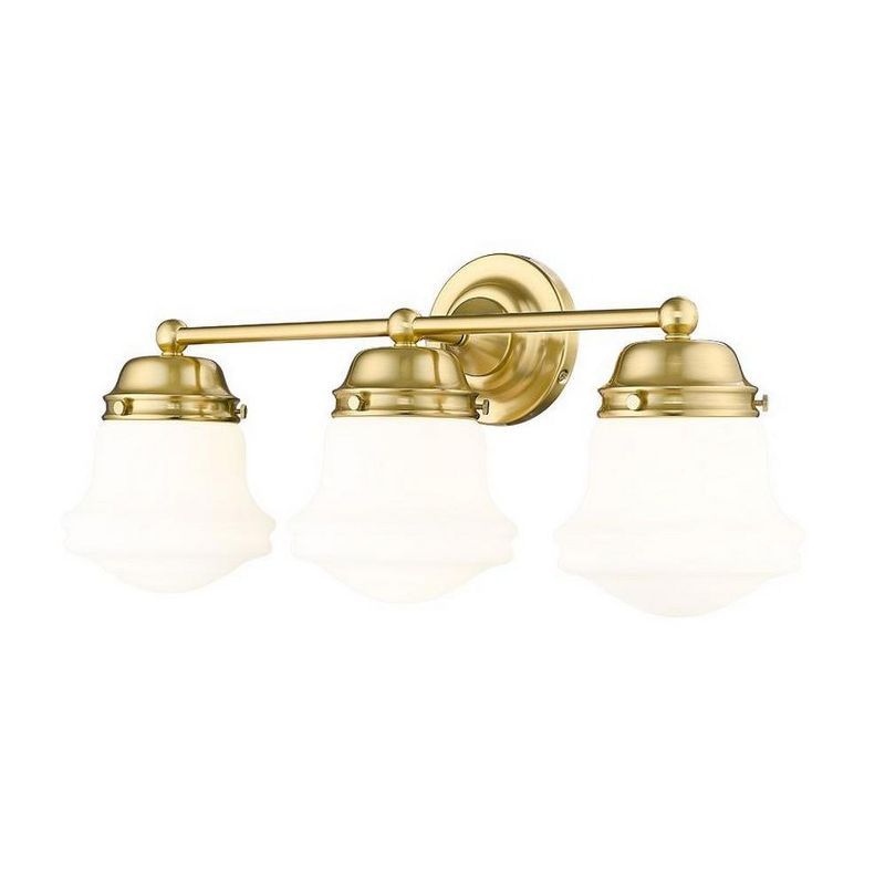 Luxe Gold 3-Light Vanity with Matte Opal Glass Shades