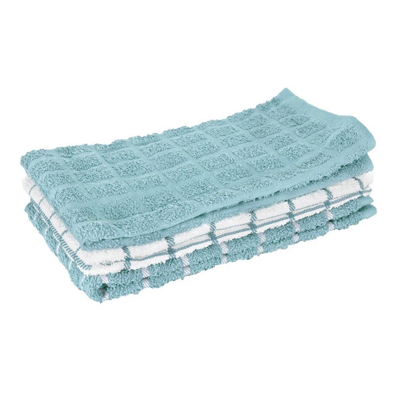 Dew Terry Cotton Check Kitchen Towel Set, 3-Pack