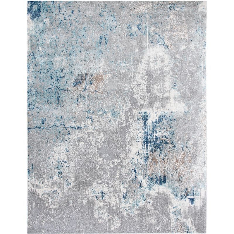 Abstract Blue Elegance 8' x 10' Synthetic Area Rug