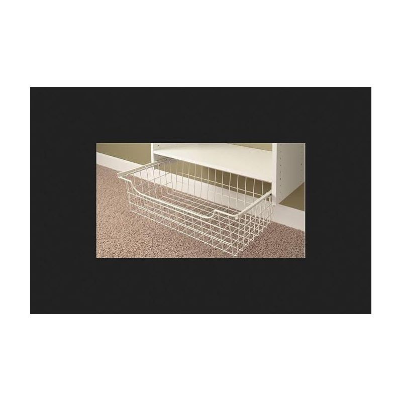 Easy Track White Wire Closet Organizer Basket