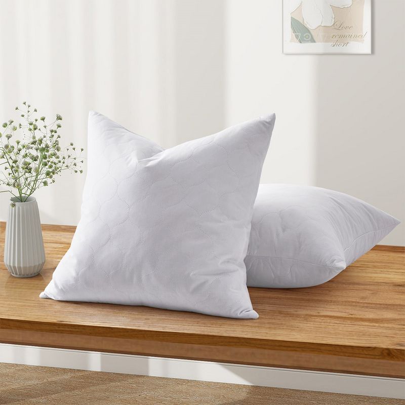 White Cotton 12" x 20" Decorative Pillow Inserts with Down Blend