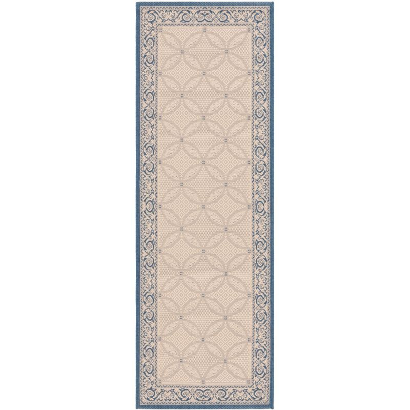 Natural Blue 27" Easy-Care Flat Woven Synthetic Area Rug