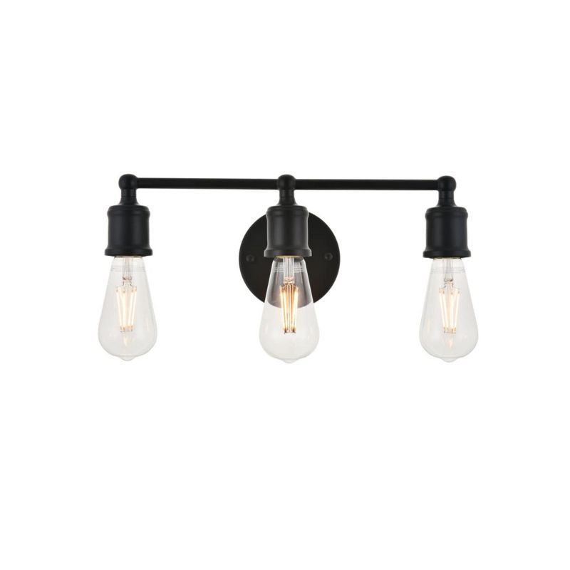 Elegant Black Metal 3-Light Wall Sconce