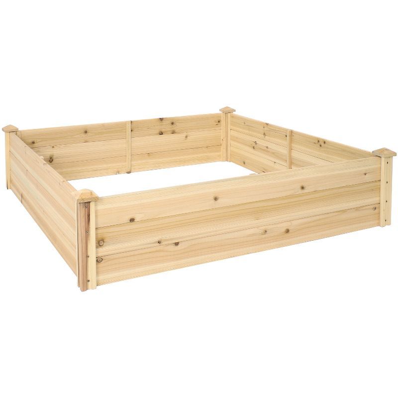 Sunnydaze 48-Inch Natural Fir Wood Raised Garden Bed