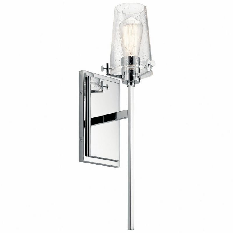 Alton 22" Contemporary Chrome Wall Sconce with Clear Glass Shade