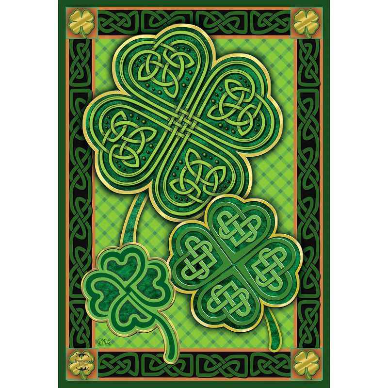 Green Celtic Shamrocks St. Patrick's Day House Flag