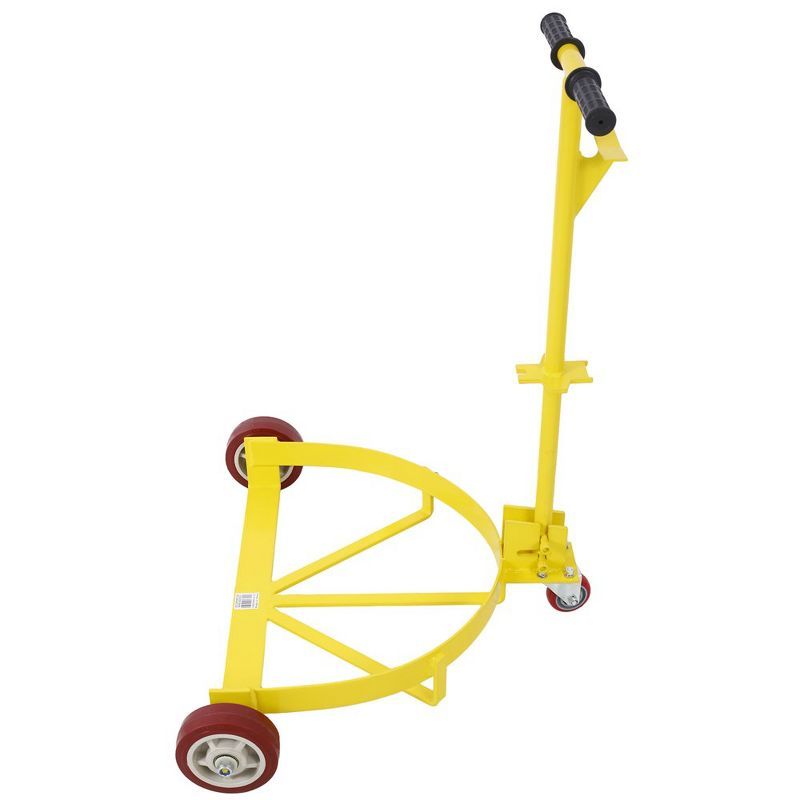 Yellow Steel 55 Gallon Drum Dolly with Flat-Free Tires