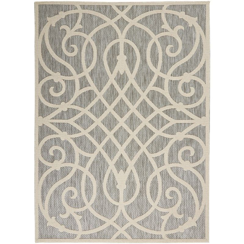 Gray Geometric Hand-knotted Synthetic 4' x 6' Area Rug