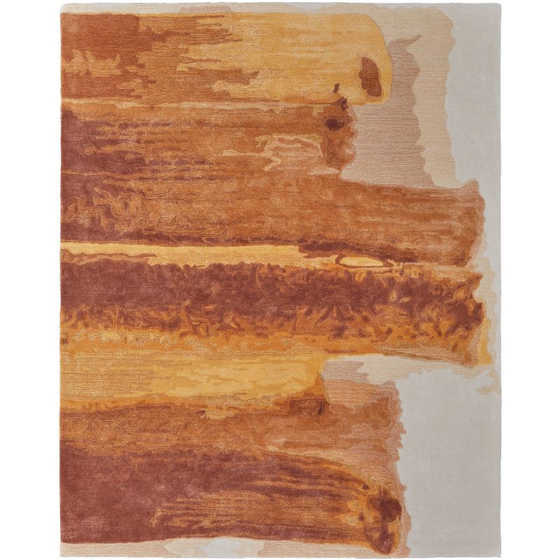 Anya Red Orange Ivory Hand-Tufted Wool Area Rug