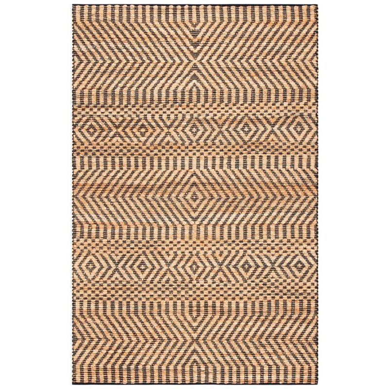 Handwoven Natural and Black Kilim 4' x 6' Area Rug