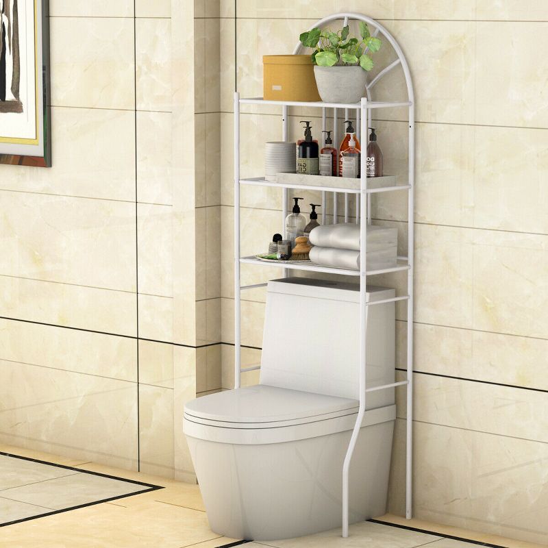 White Metal 3-Shelf Over-the-Toilet Bathroom Organizer