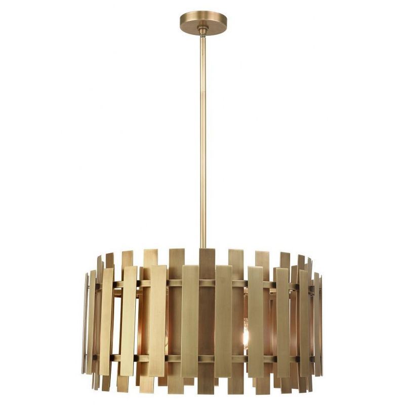 Natural Brass 6-Light Modern Pendant Chandelier