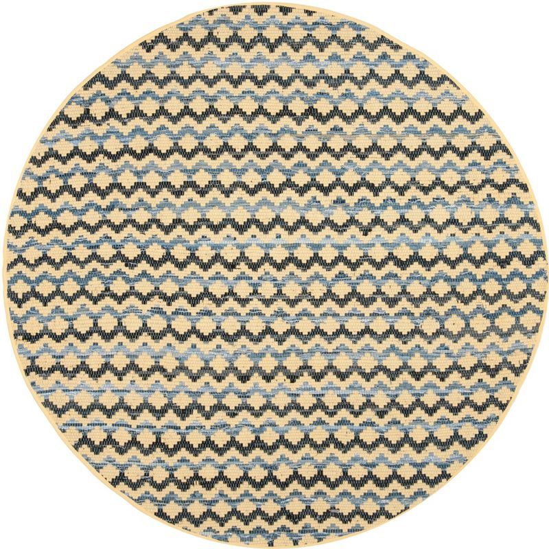 Coastal Charm Handwoven Black Cotton 6' Round Area Rug