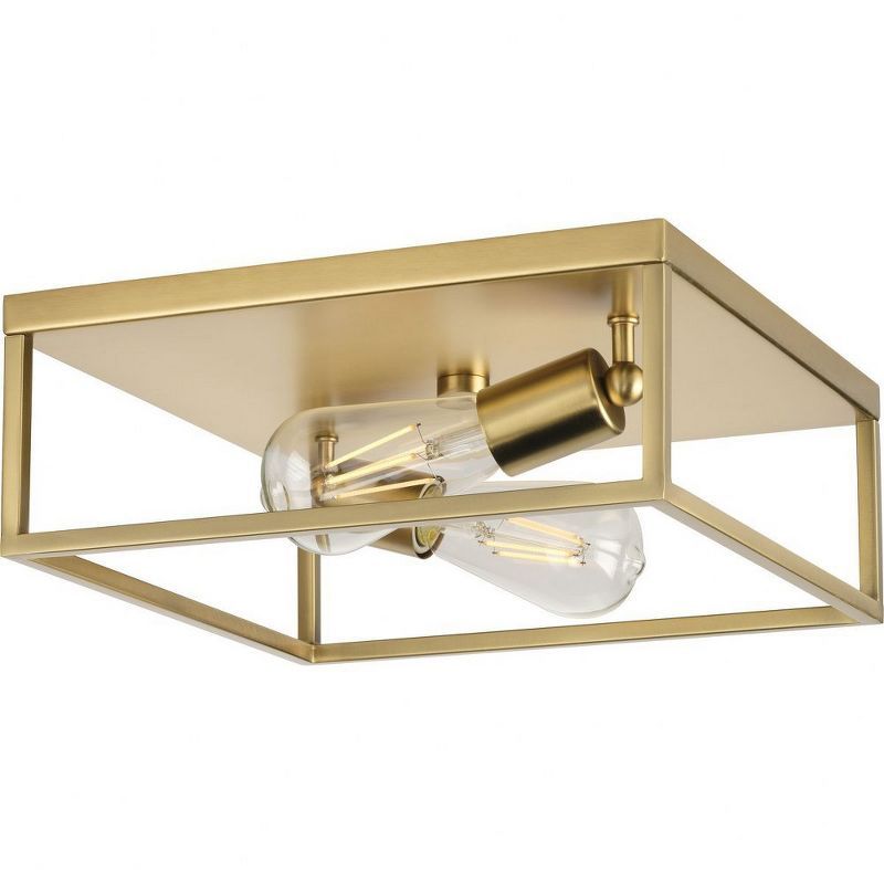 Satin Brass 12-Inch Modern Flush Mount Ceiling Light