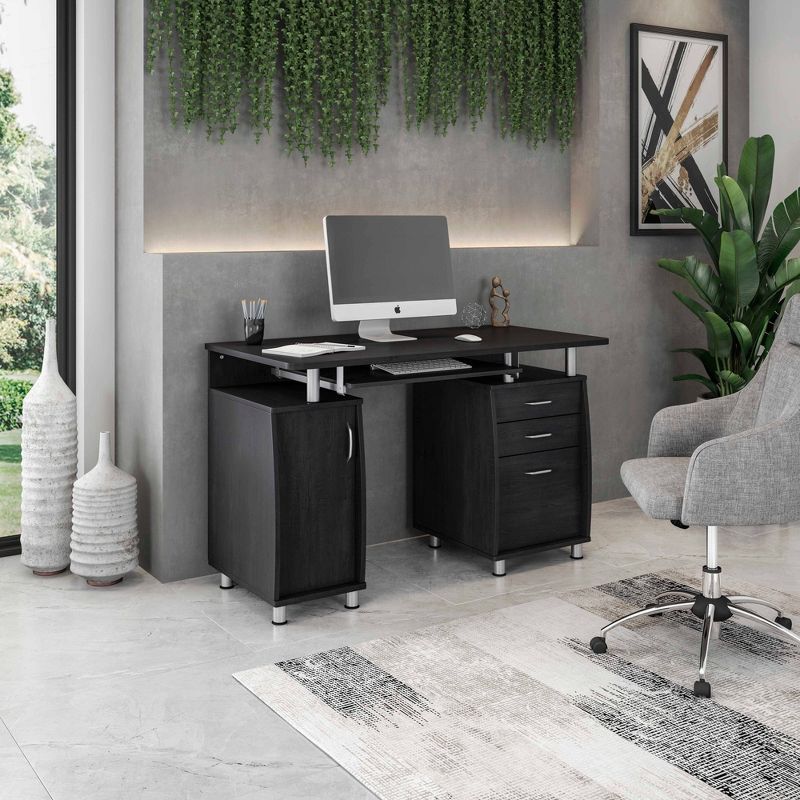 Espresso 52" Workstation Desk with Storage and Keyboard Tray