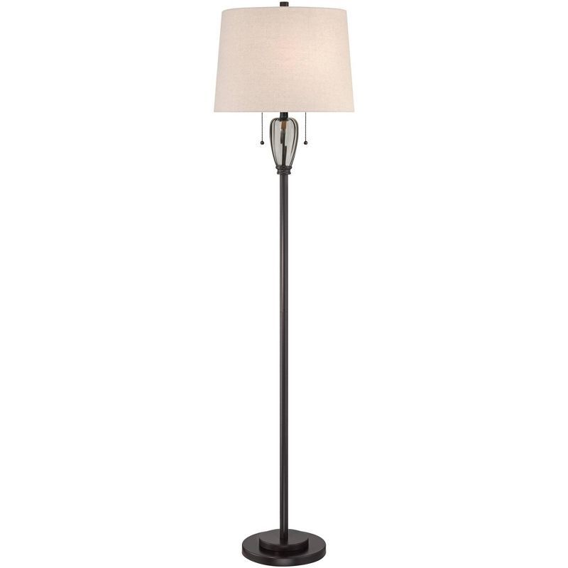 Bronze 64" Floor Lamp with Linen Drum Shade